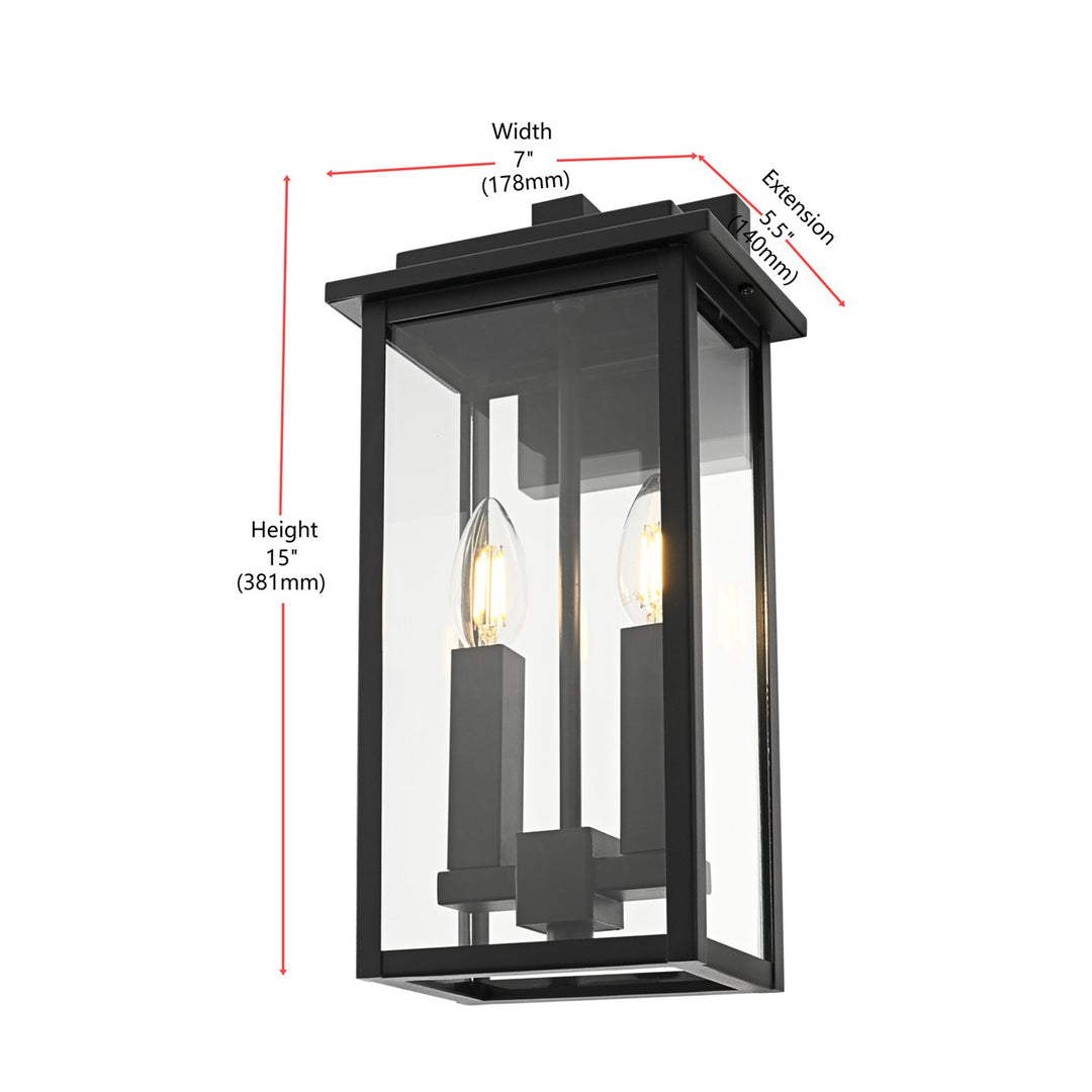 7 Inch Outdoor Wall Sconce In Black - View 6 - Joshua Marshal