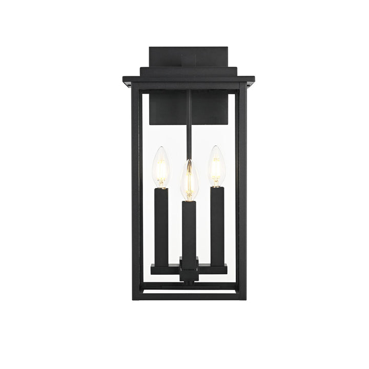 9 Inch Outdoor Wall Sconce In Black - View 3 - Joshua Marshal