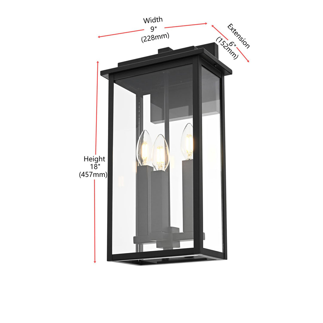 9 Inch Outdoor Wall Sconce In Black - View 6 - Joshua Marshal