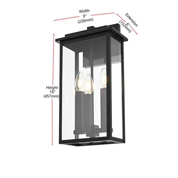 9 Inch Outdoor Wall Sconce In Black - View 6 - Joshua Marshal