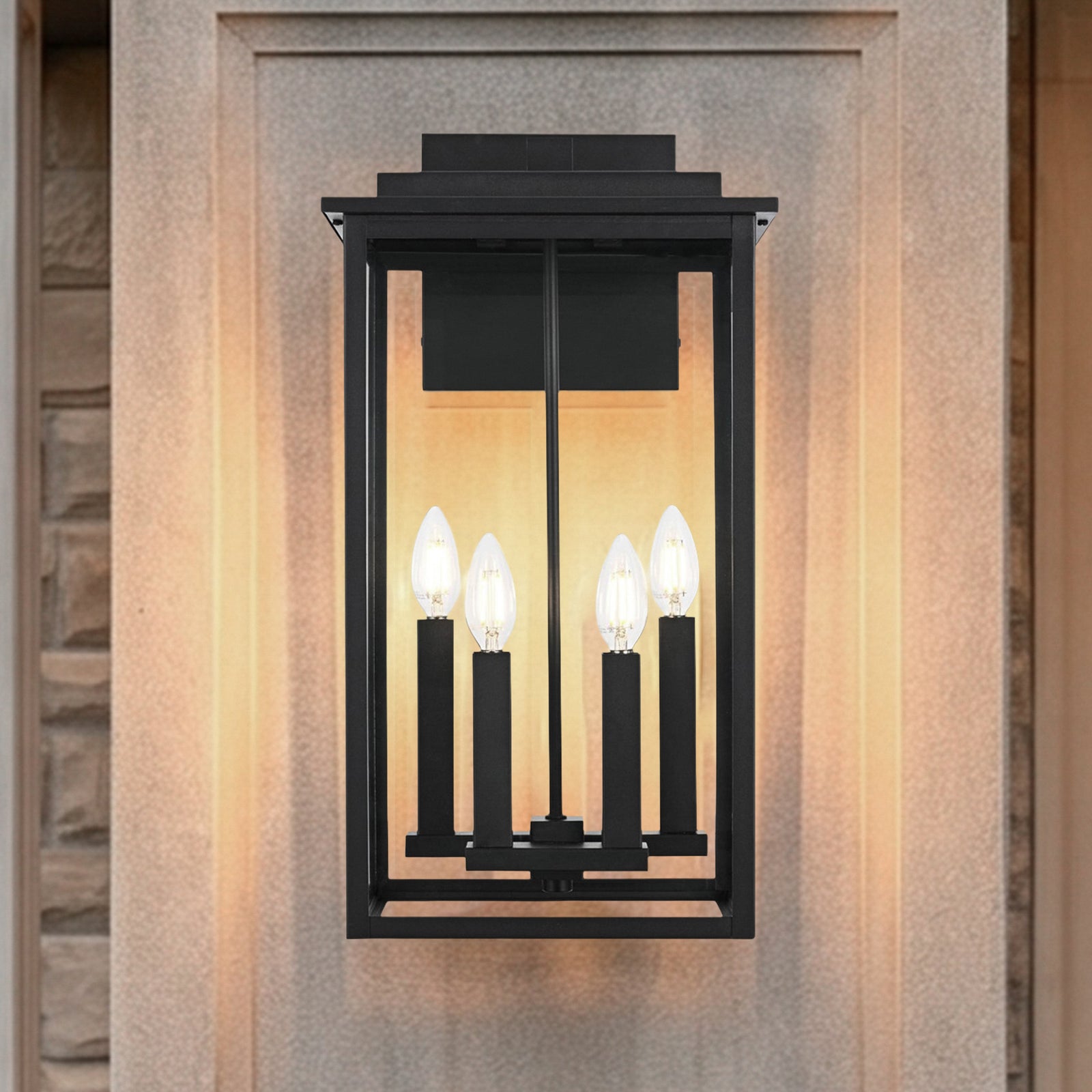 11 Inch Outdoor Wall Sconce In Black Black Finish - LIGHTING by Joshua Marshal