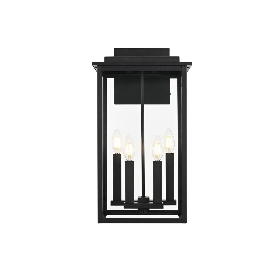 11 Inch Outdoor Wall Sconce In Black - View 3 - Joshua Marshal