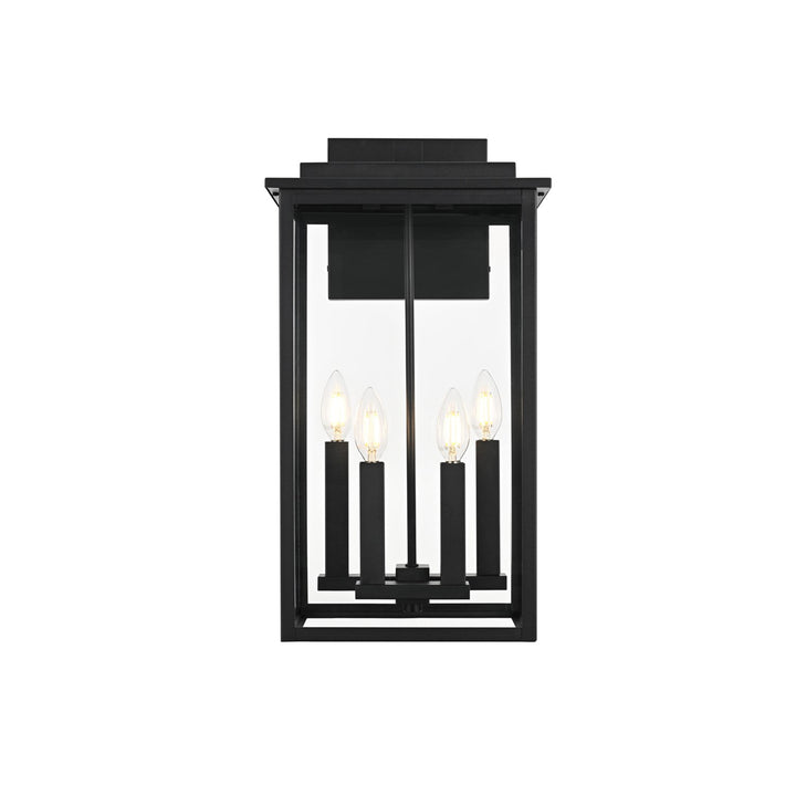 11 Inch Outdoor Wall Sconce In Black - View 3 - Joshua Marshal