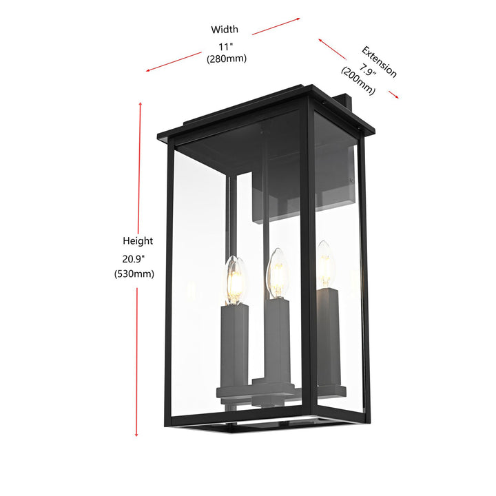 11 Inch Outdoor Wall Sconce In Black - View 6 - Joshua Marshal