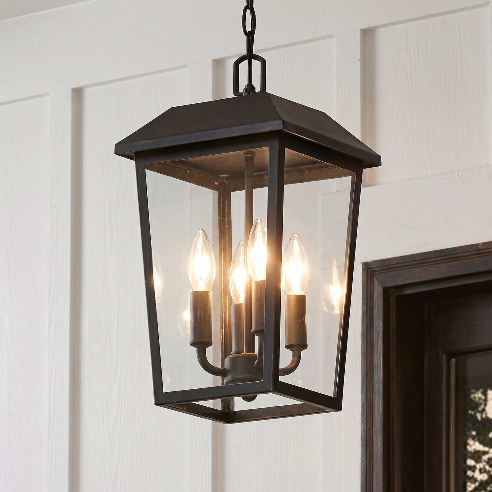 8 X 15 Inch Outdoor Pendant In Black Black Finish - LIGHTING by Joshua Marshal