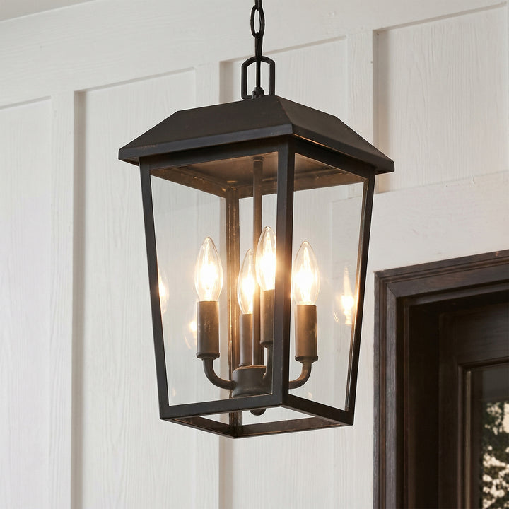 8 X 15 Inch Outdoor Pendant In Black Black Finish - LIGHTING by Joshua Marshal