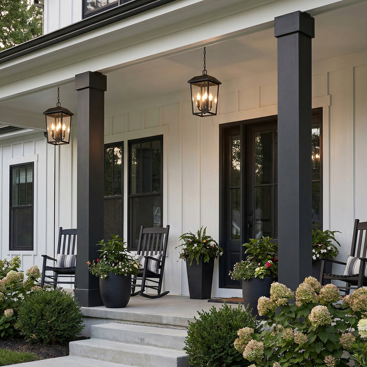 8 X 15 Inch Outdoor Pendant In Black - View 2 - Joshua Marshal