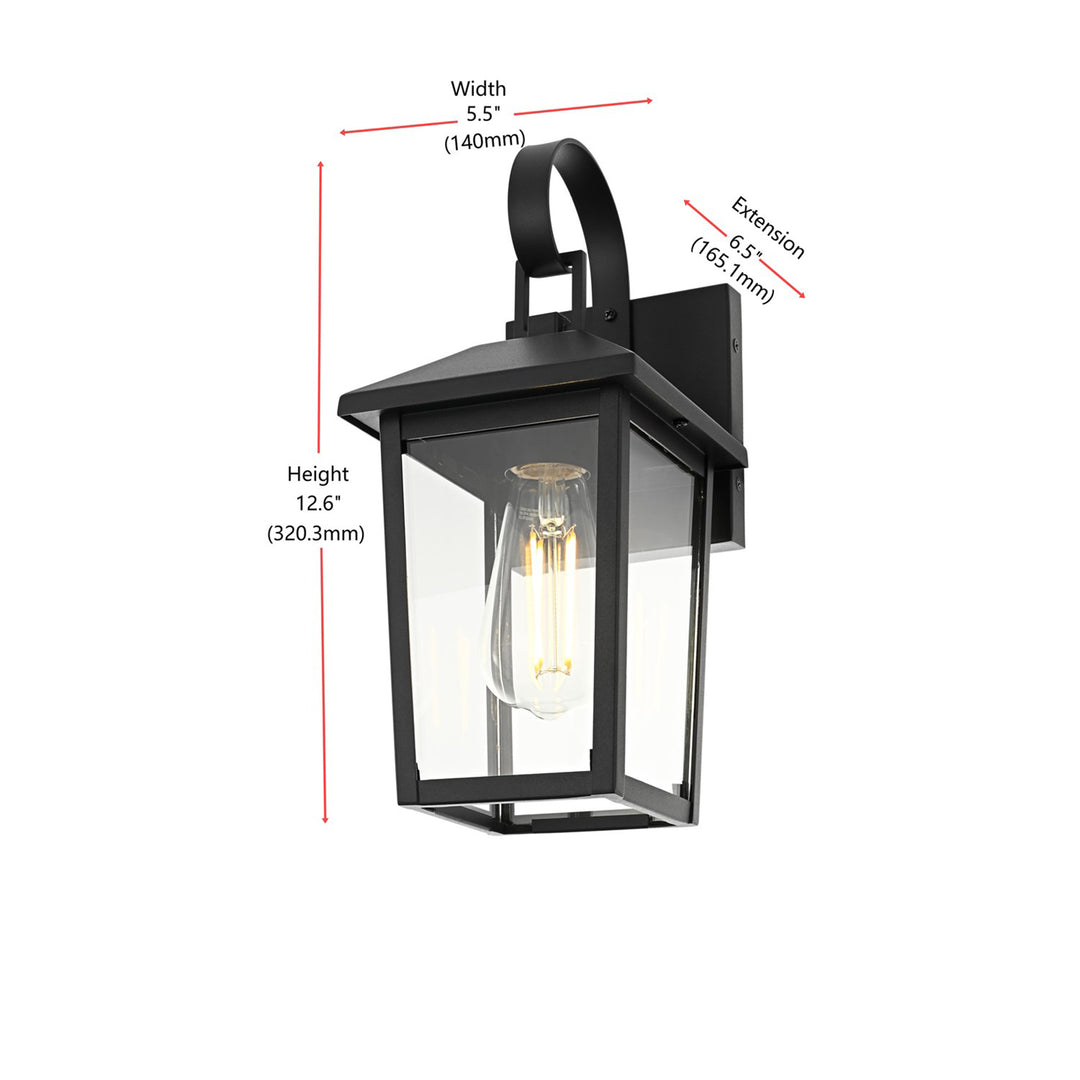 5.5 Inch Outdoor Wall Sconce In Black - View 6 - Joshua Marshal
