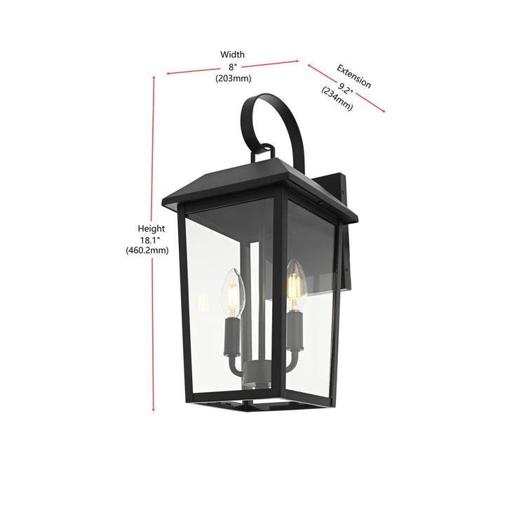 8 Inch Outdoor Wall Sconce In Black - View 6 - Joshua Marshal