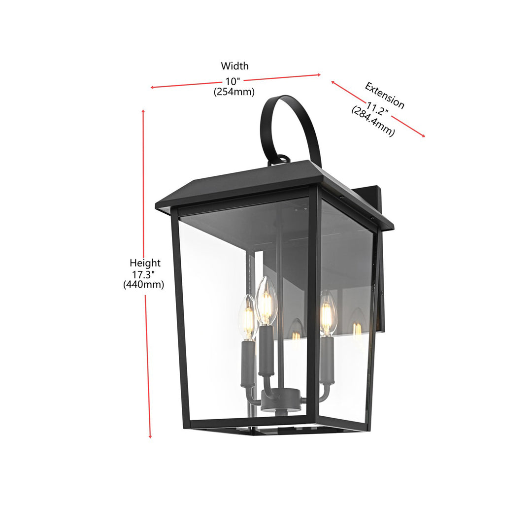 11 Inch Outdoor Wall Sconce In Black - View 6 - Joshua Marshal