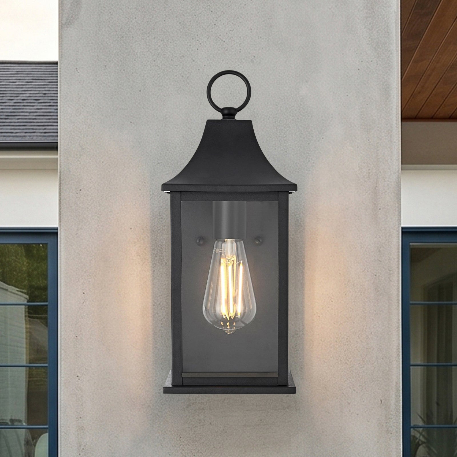 6 Inch Outdoor Wall Sconce In Black Black Finish - LIGHTING by Joshua Marshal