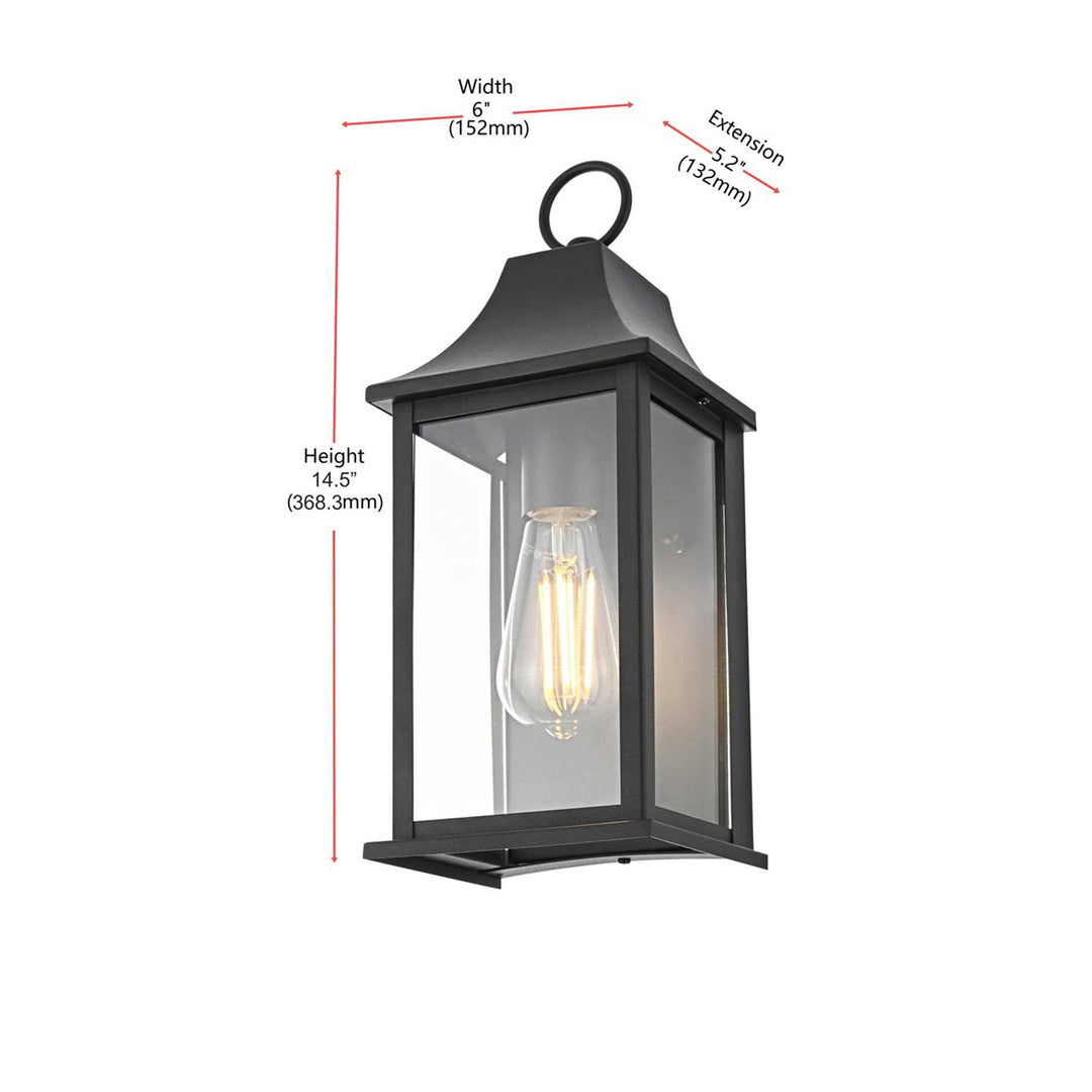 6 Inch Outdoor Wall Sconce In Black - View 6 - Joshua Marshal