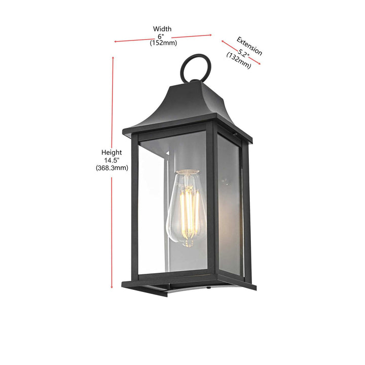 6 Inch Outdoor Wall Sconce In Black - View 6 - Joshua Marshal