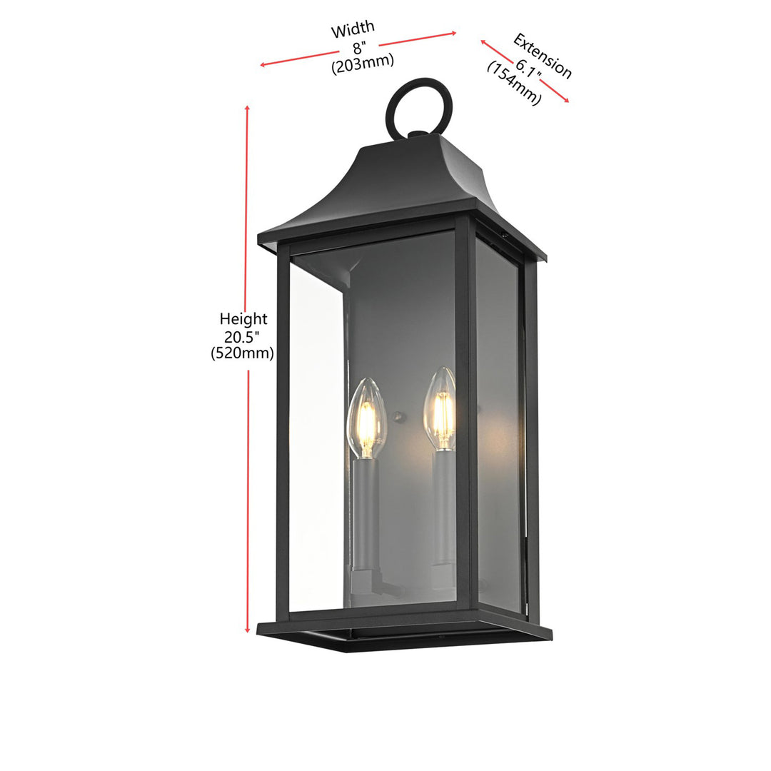 8 Inch Outdoor Wall Sconce In Black - View 6 - Joshua Marshal