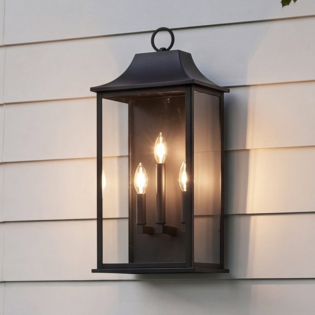 10 Inch Outdoor Wall Sconce In Black Black Finish - LIGHTING by Joshua Marshal