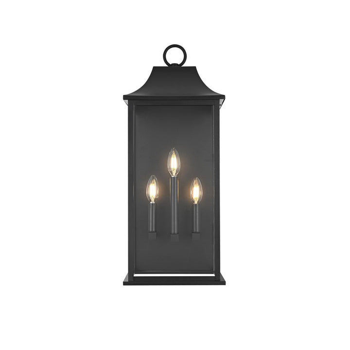 10 Inch Outdoor Wall Sconce In Black - View 3 - Joshua Marshal