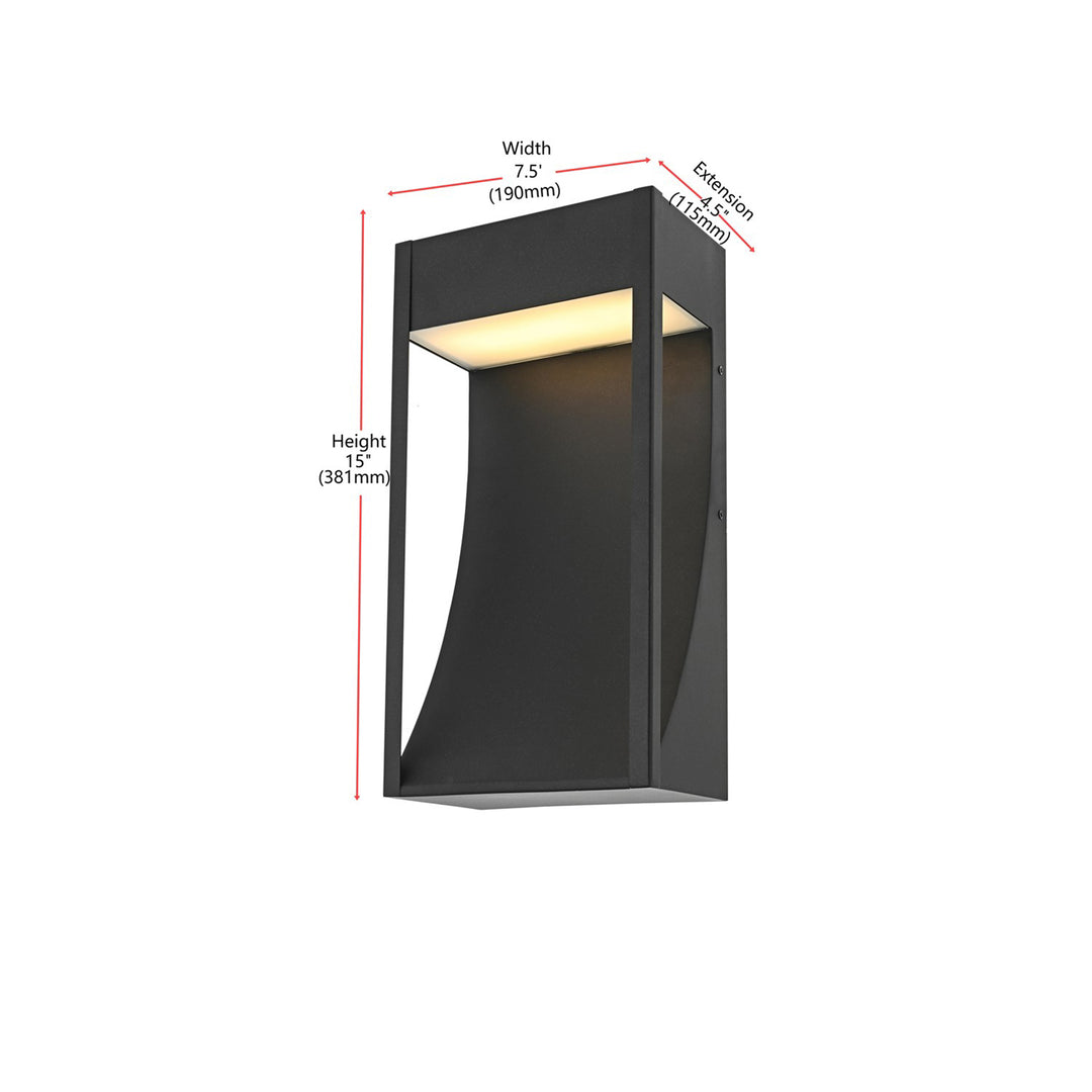 7.5 Inch Outdoor Wall Sconce In Black - View 6 - Joshua Marshal