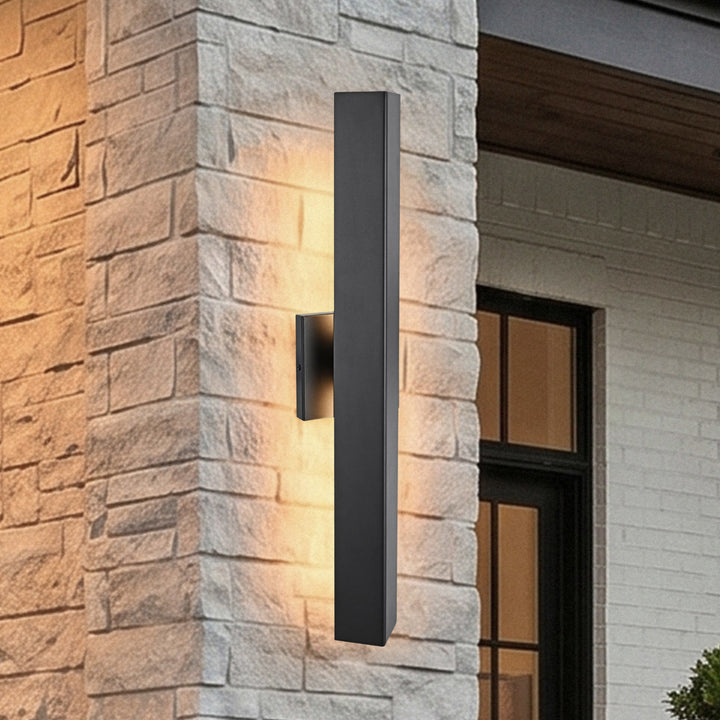 4.5 X 24 Inch Outdoor Wall Sconce In Black Black Finish - LIGHTING by Joshua Marshal