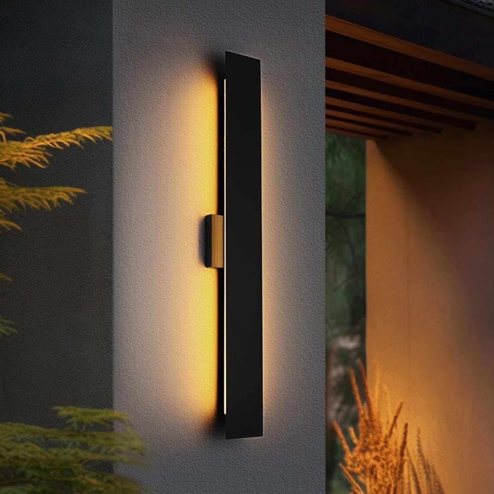 4.5 X 34 Inch Outdoor Wall Sconce In Black Black Finish - LIGHTING by Joshua Marshal