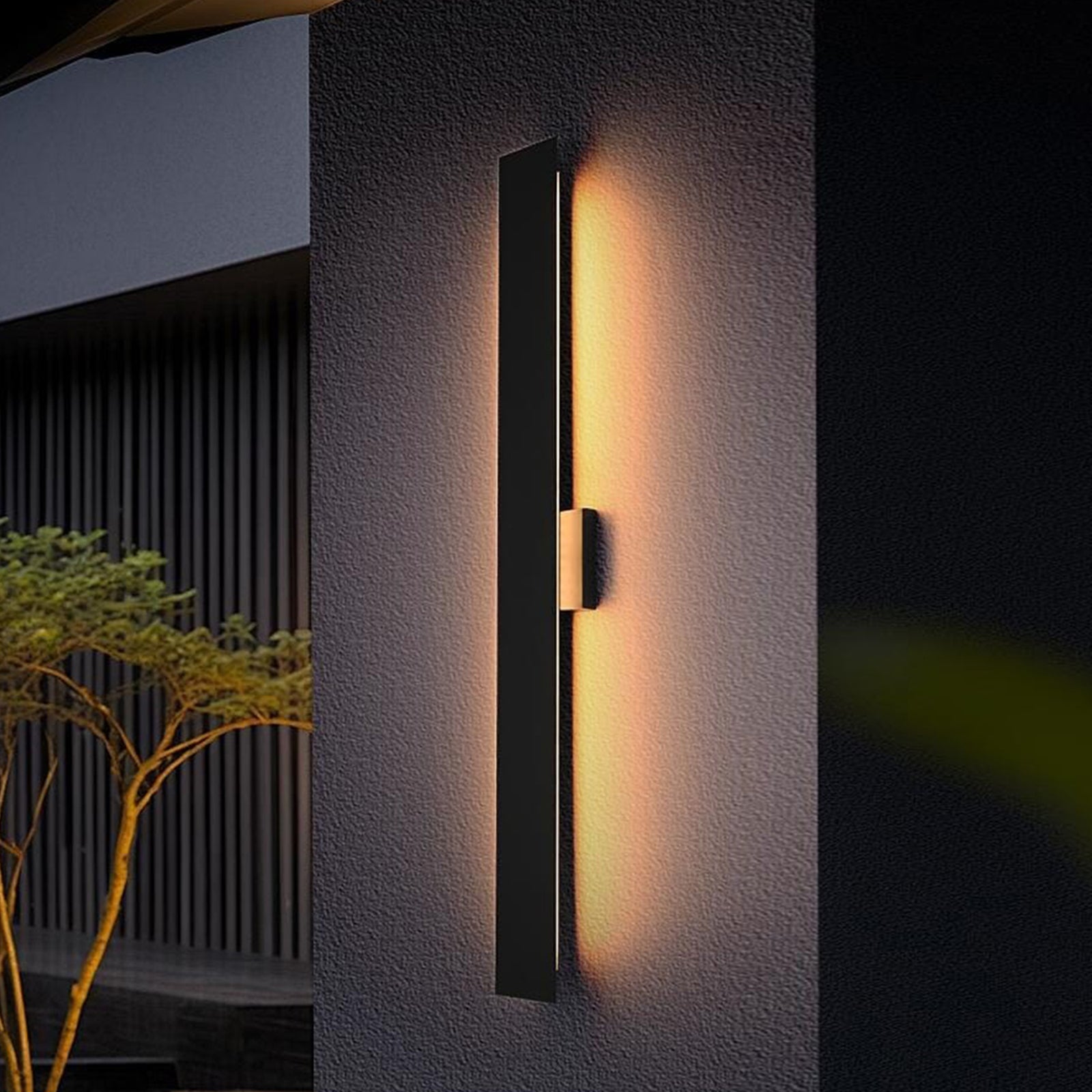 4.5 X 40 Inch Outdoor Wall Sconce In Black Black Finish - LIGHTING by Joshua Marshal