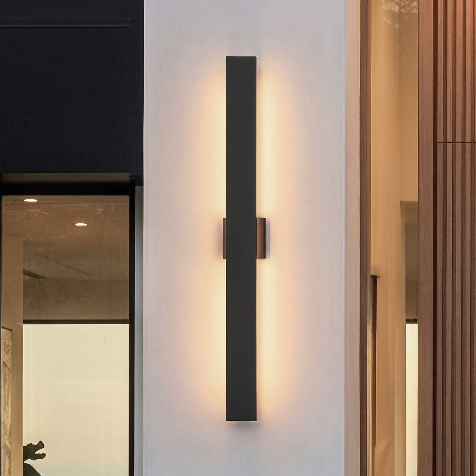 4.5 X 48 Inch Outdoor Wall Sconce In Black Black Finish - LIGHTING by Joshua Marshal