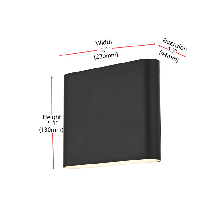 9 Inch Outdoor Wall Sconce In Black - View 6 - Joshua Marshal