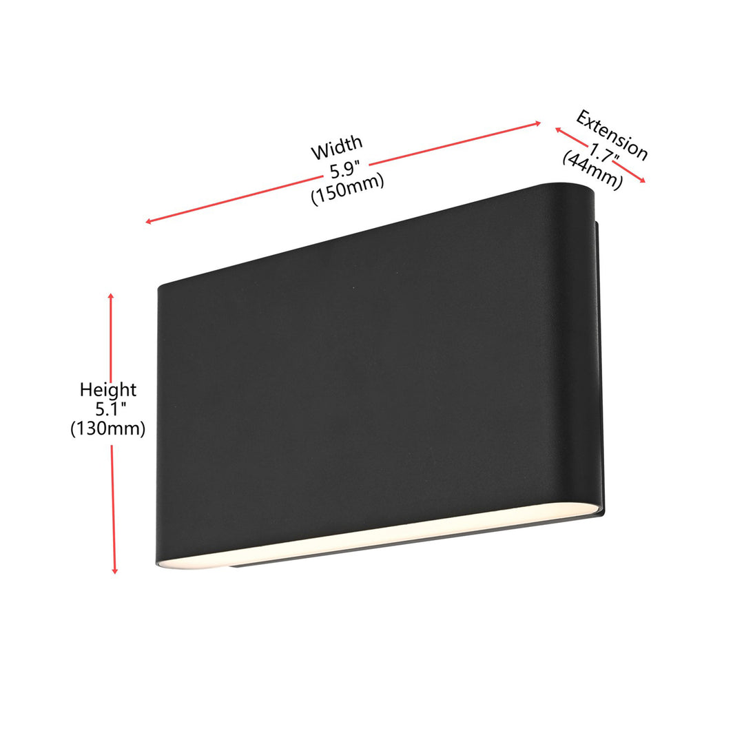 6 Inch Outdoor Wall Sconce In Black - View 6 - Joshua Marshal