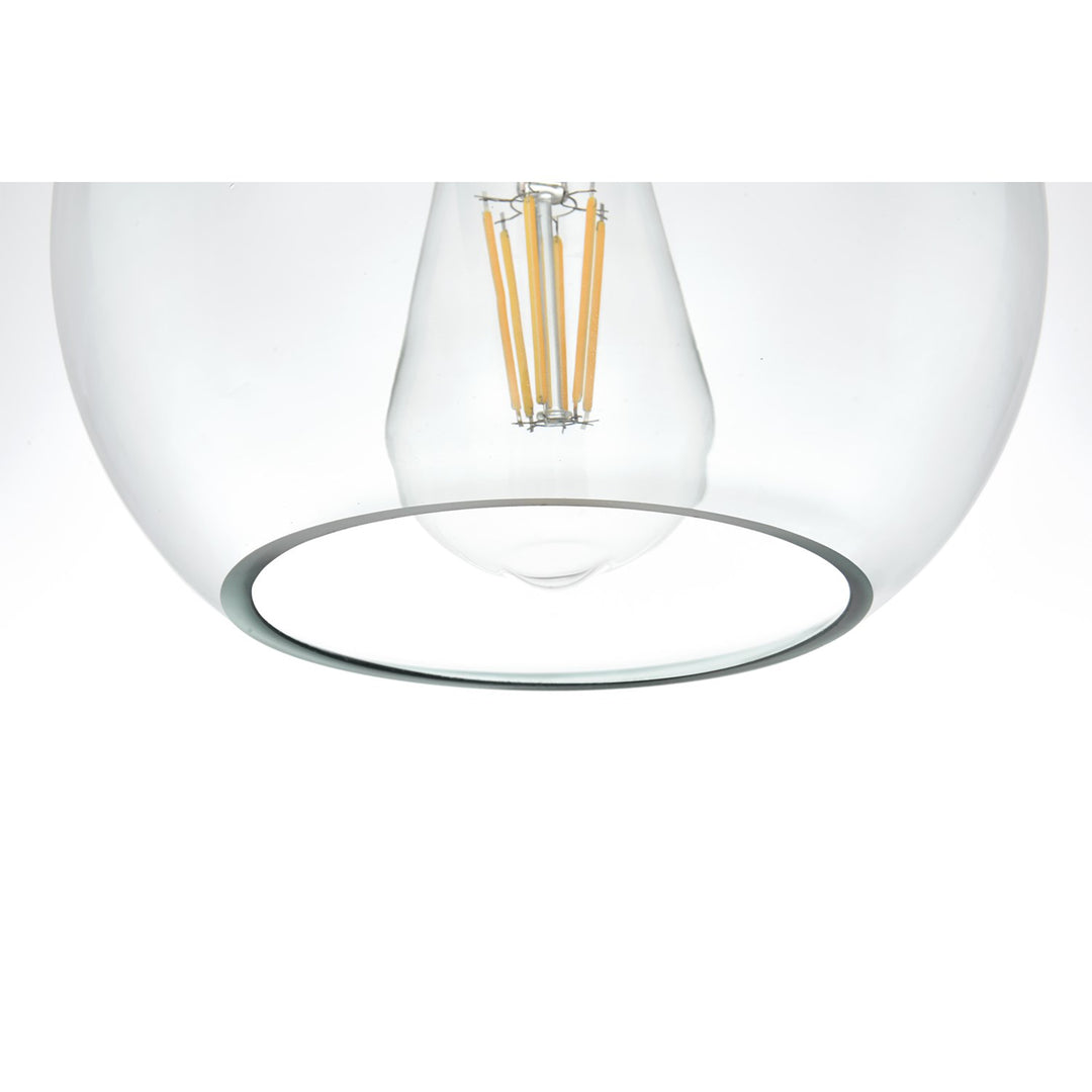 8 Inch Flush Mount Clear Shade In Satin Gold - View 5 - Joshua Marshal