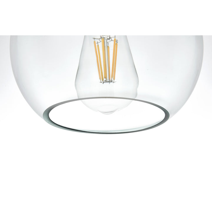8 Inch Flush Mount Clear Shade In Satin Gold - View 5 - Joshua Marshal