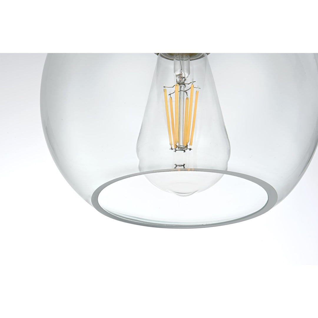 8 Inch Pendant Clear Shade In Satin Gold - View 5 - Joshua Marshal