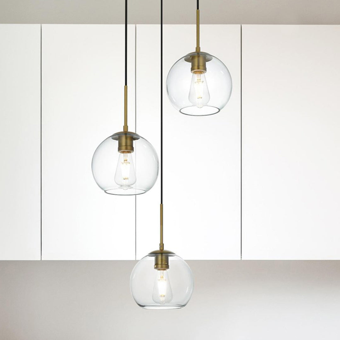 18 Inch Flush Mount Clear Shade In Satin Gold Satin Gold And Clear Finish - LIGHTING by Joshua Marshal