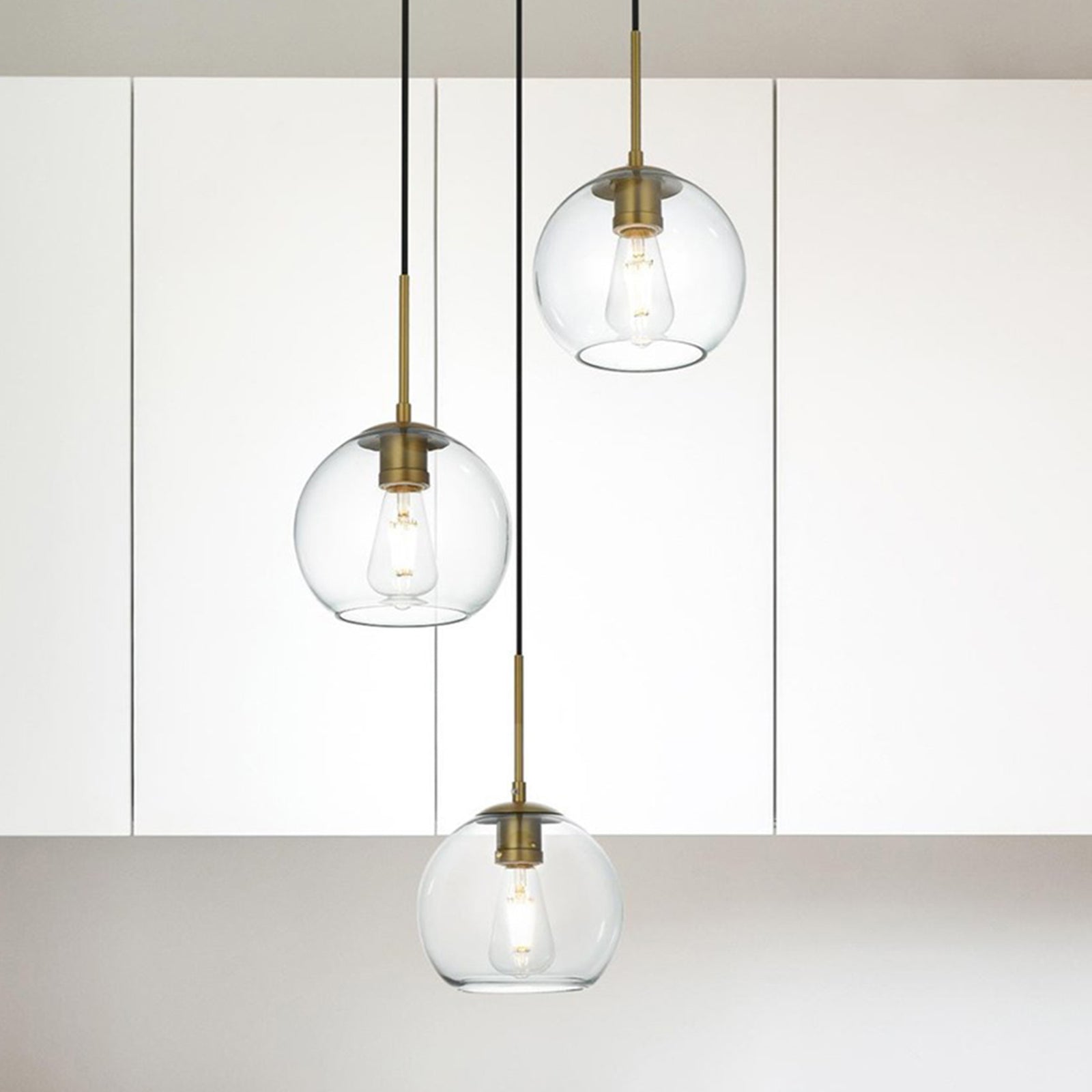 18 Inch Flush Mount Clear Shade In Satin Gold Satin Gold And Clear Finish - LIGHTING by Joshua Marshal