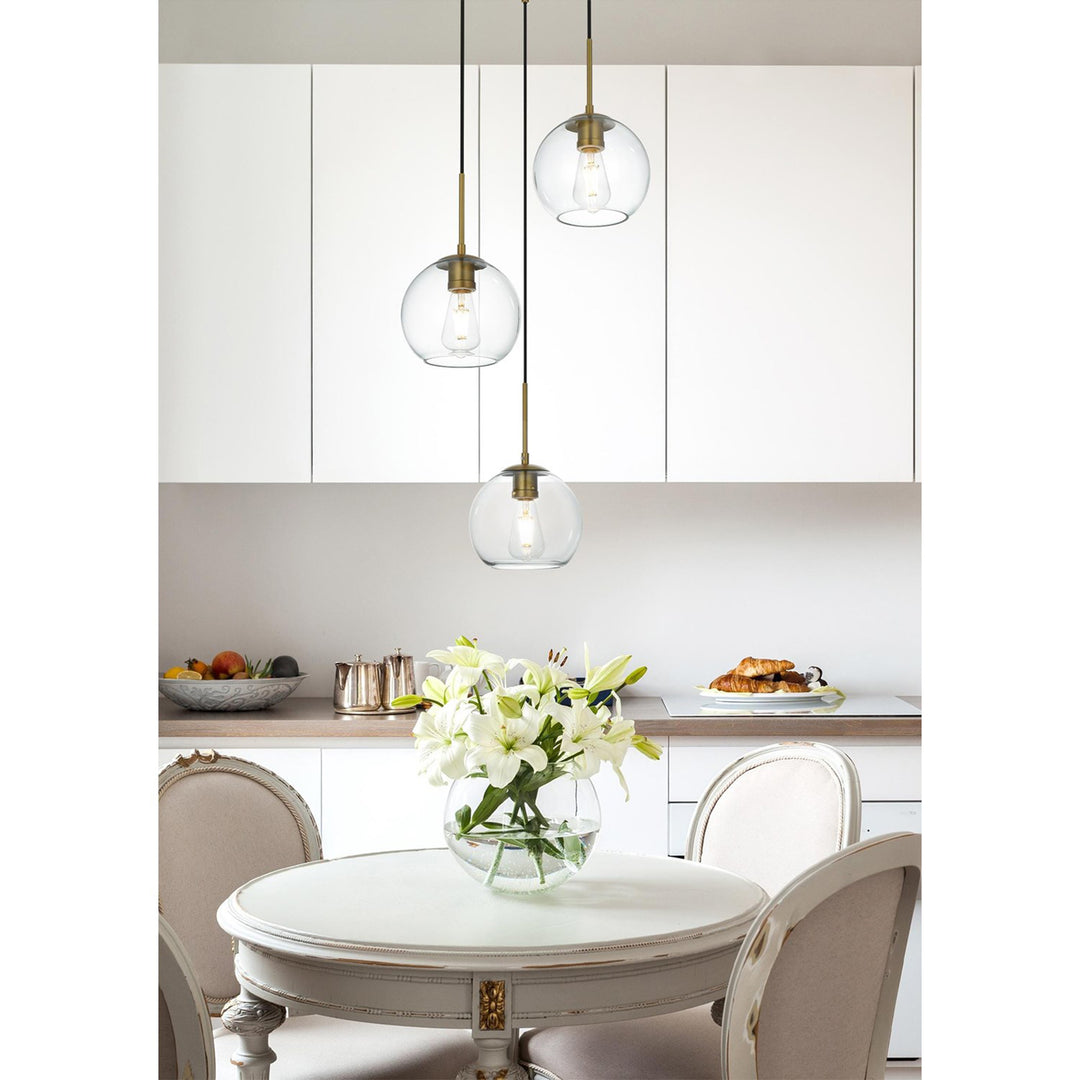 18 Inch Flush Mount Clear Shade In Satin Gold - View 2 - Joshua Marshal