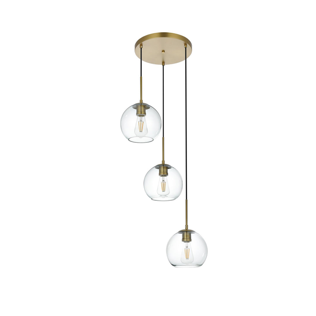 18 Inch Flush Mount Clear Shade In Satin Gold - View 4 - Joshua Marshal