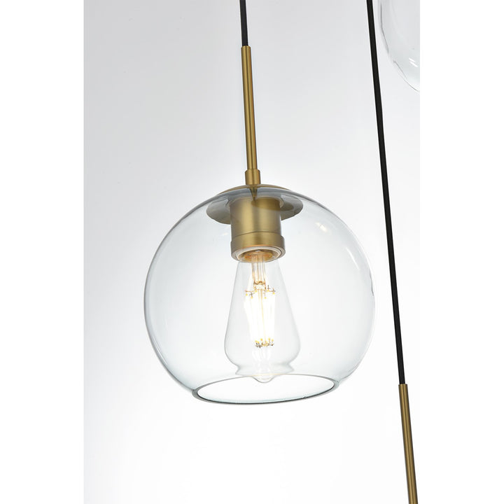 18 Inch Flush Mount Clear Shade In Satin Gold - View 5 - Joshua Marshal