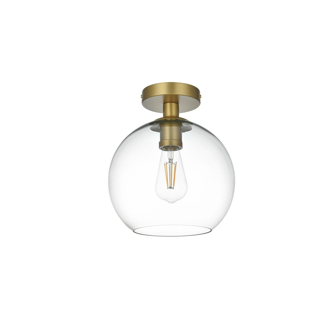 18 Inch Flush Mount Clear Shade In Satin Gold - View 4 - Joshua Marshal