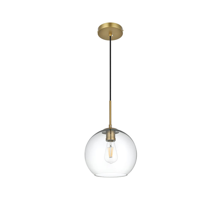 10 Inch Pendant Clear Shade In Satin Gold - View 4 - Joshua Marshal