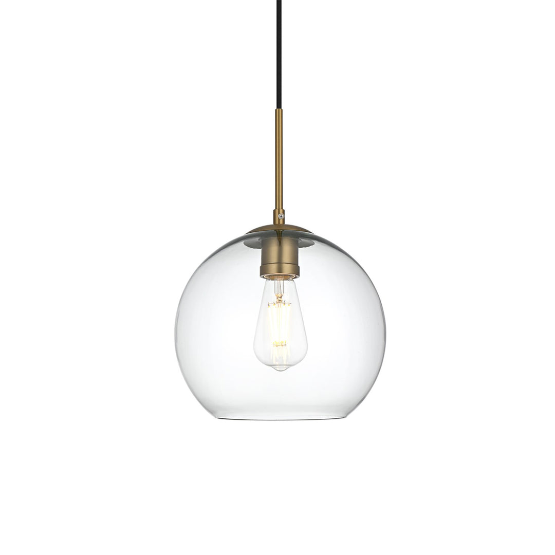 10 Inch Pendant Clear Shade In Satin Gold - View 5 - Joshua Marshal