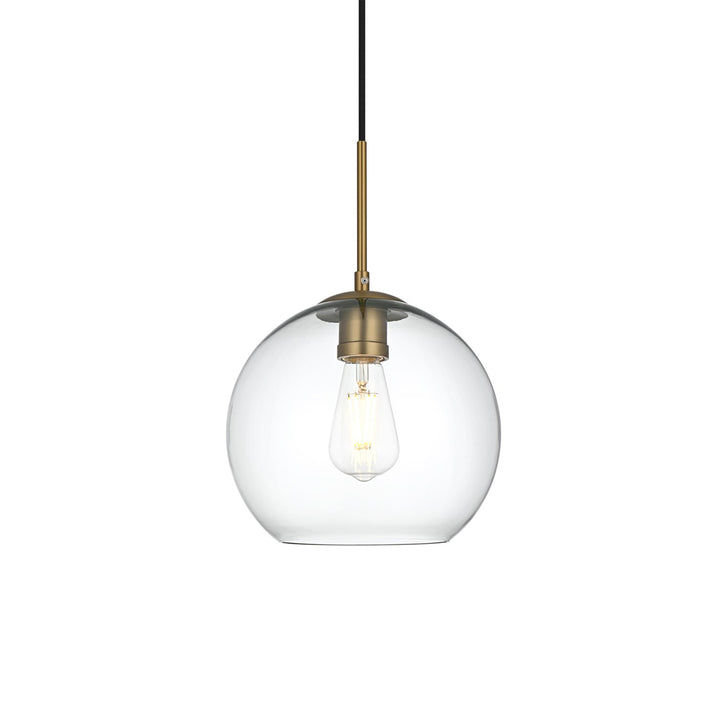 10 Inch Pendant Clear Shade In Satin Gold - View 5 - Joshua Marshal