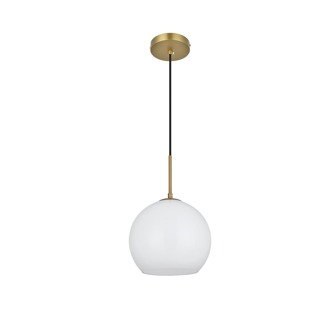 10 Inch Pendant Frosted White Shade In Satin Gold - View 3 - Joshua Marshal