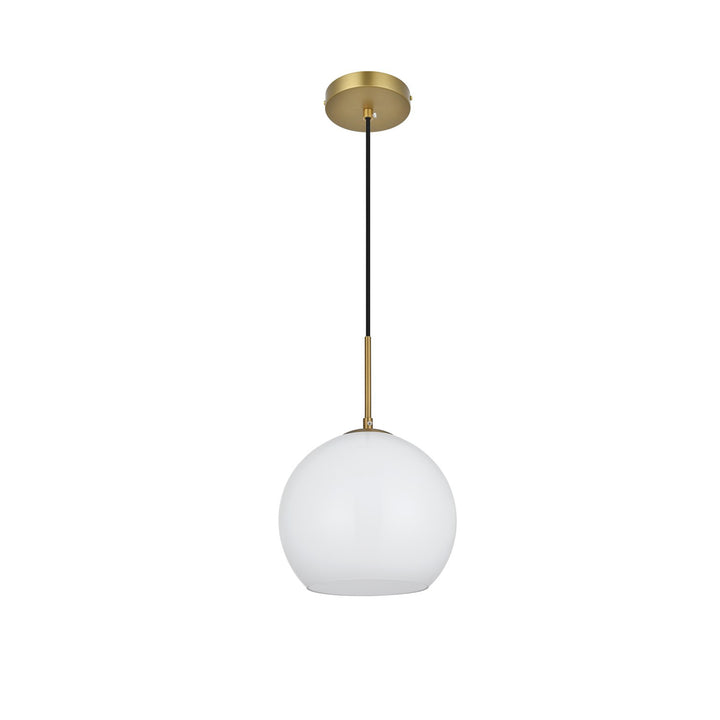 10 Inch Pendant Frosted White Shade In Satin Gold - View 3 - Joshua Marshal