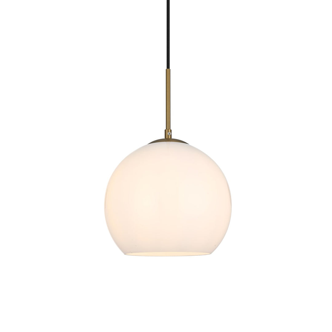 10 Inch Pendant Frosted White Shade In Satin Gold - View 5 - Joshua Marshal