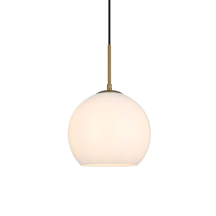 10 Inch Pendant Frosted White Shade In Satin Gold - View 5 - Joshua Marshal