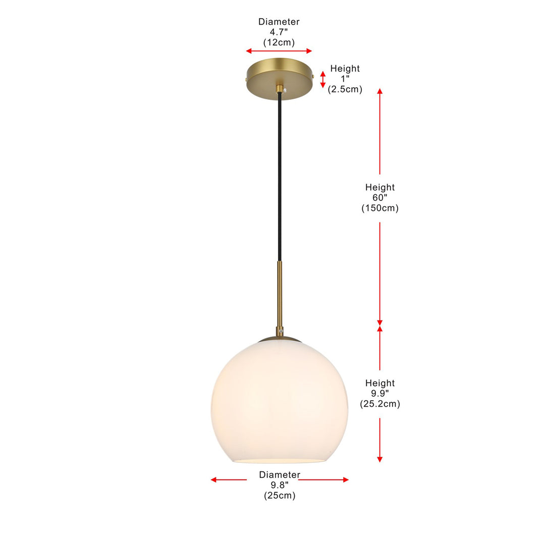 10 Inch Pendant Frosted White Shade In Satin Gold - View 6 - Joshua Marshal