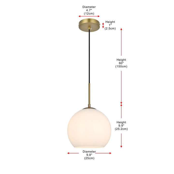10 Inch Pendant Frosted White Shade In Satin Gold - View 6 - Joshua Marshal