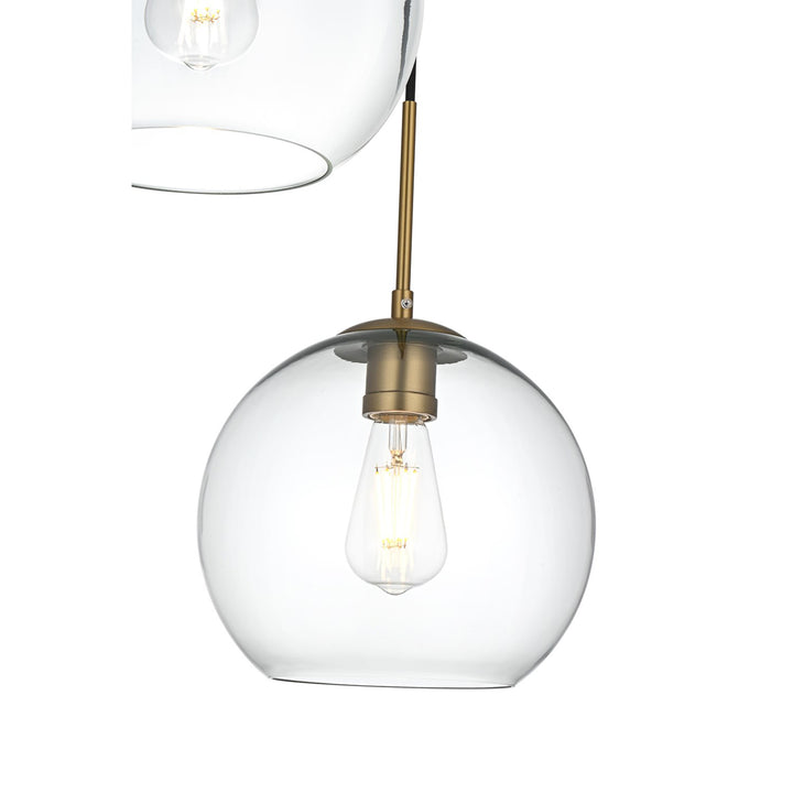 20 Inch Pendant Clear Shade In Satin Gold - View 5 - Joshua Marshal