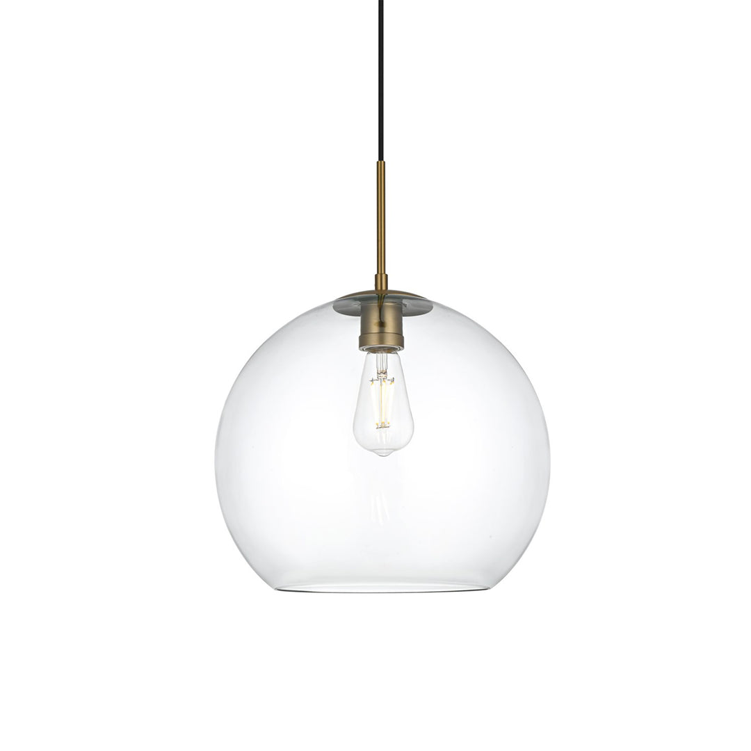 14 Inch Pendant Clear Shade In Satin Gold - View 4 - Joshua Marshal
