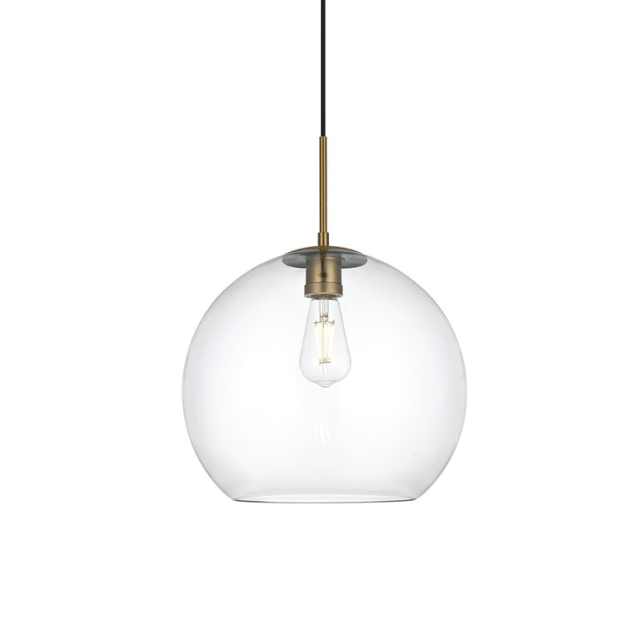 14 Inch Pendant Clear Shade In Satin Gold - View 4 - Joshua Marshal