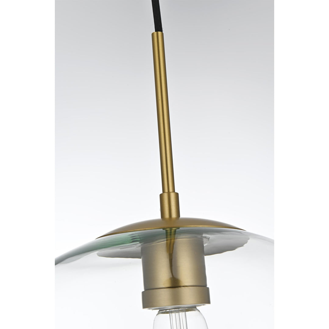 14 Inch Pendant Clear Shade In Satin Gold - View 5 - Joshua Marshal