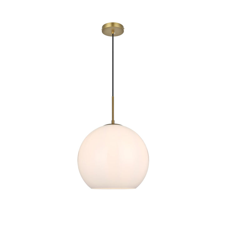 14 Inch Pendant Frosted White Shade In Satin Gold - View 3 - Joshua Marshal